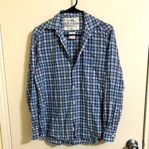 EUC Frank & Eileen Checkered Button Down Blouse